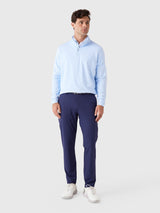 Perth Sugar Stripe Performance Quarter-Zip - Cottage Blue/White