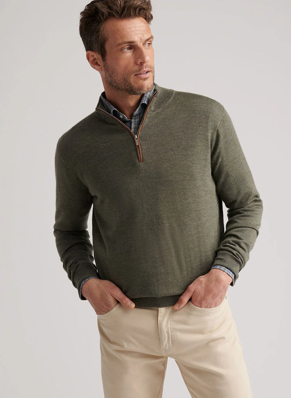 Autumn Crest Suede Trim Quarter-Zip - Oak Hall