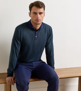 Lyons Stripe Performance Jersey Long-Sleeve Polo -