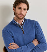 Autumn Crest Suede Trim Quarter-Zip - Crown Blue