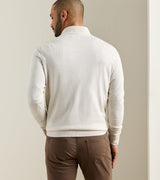 Autumn Crest Suede Trim Quarter-Zip - Ivory