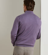 Autumn Crest Suede Trim Quarter-Zip - Purple Fig