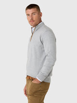 Autumn Crest Suede Trim Quarter-Zip - Battleship Grey