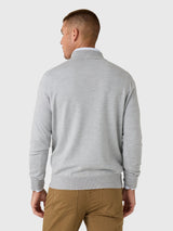 Autumn Crest Suede Trim Quarter-Zip - Battleship Grey