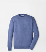 Autumn Crest Honeycomb Crewneck Sweater - Blue Freesia