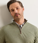 Peter Millar Excursionist Flex Quarter-Zip Sweater Bayleaf