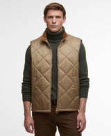 Barbour Finn Quilted Gilet in Military Brown, front
