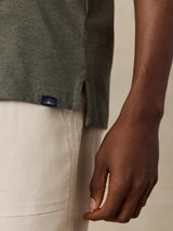 Faherty Short Sleeve Movement Pique Polo - Tropics Olive Melange