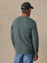 Faherty Long Sleeve Waffle Henley - Forest Pine