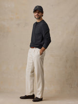 Faherty Long Sleeve Waffle Henley - Ridge Black