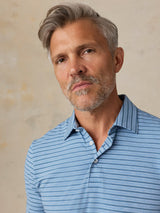 Faherty Short Sleeve Movement Polo - Creek Falls Stripe