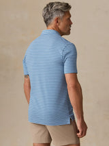Faherty Short Sleeve Movement Polo - Creek Falls Stripe