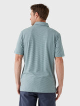 Faherty Short Sleeve Movement Polo - Aspen River Stripe