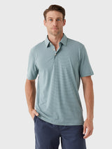 Faherty Short Sleeve Movement Polo - Aspen River Stripe