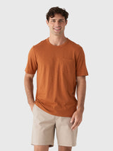 Faherty Sunwashed Pocket Tee - Copper Red
