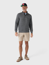 Faherty Epic Quilted Fleece Pullover - Graphite Cloud Heather