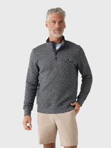 Faherty Epic Quilted Fleece Pullover - Graphite Cloud Heather
