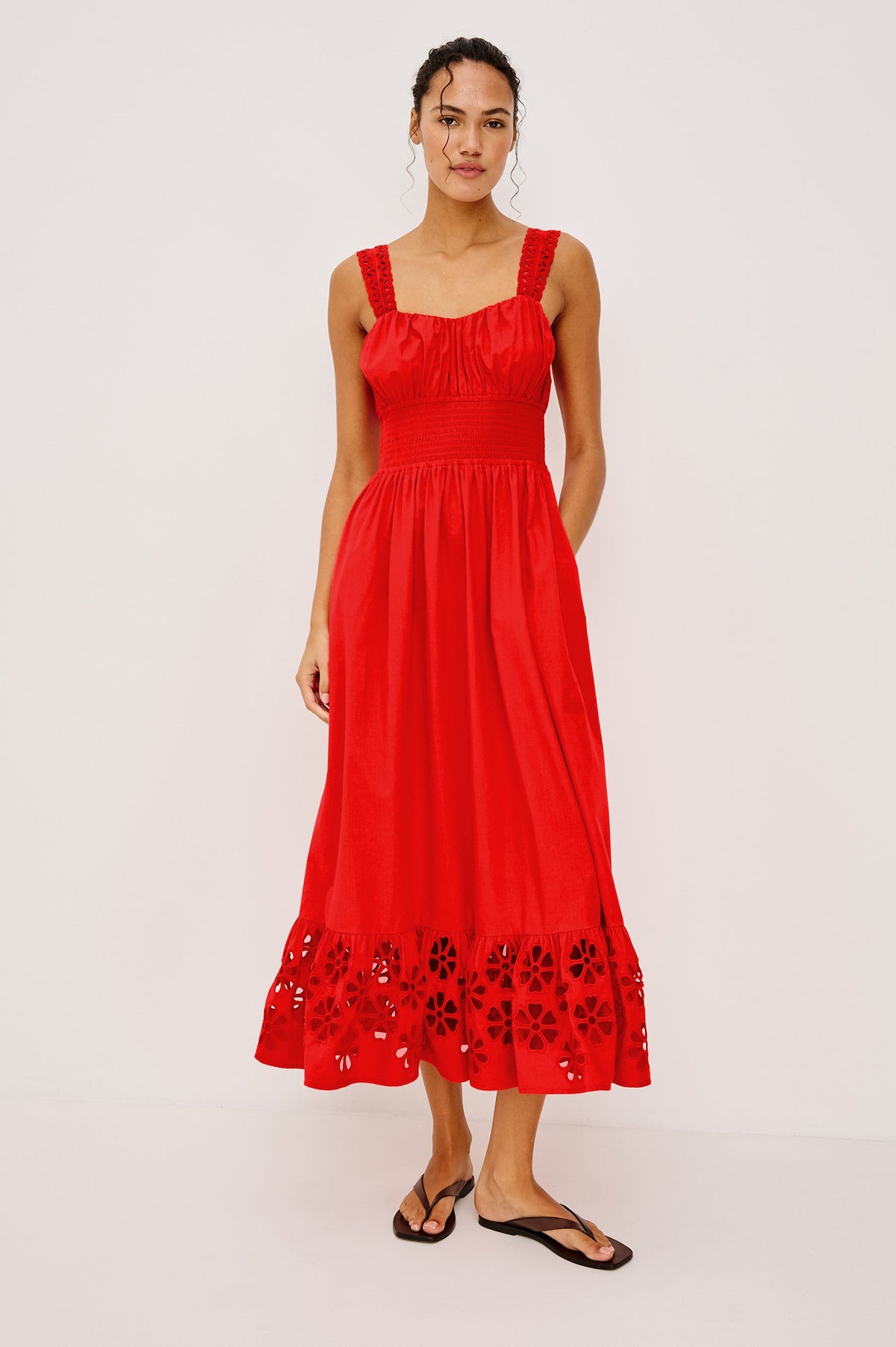 moira floral embroidered dress in navy SIMKHAI Women's Moira Draped Jersey Gown in Midnight, Size 0 main image 1