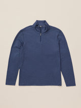 Movement Quarter Zip - Navy Cascade Herringbone