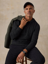 Faherty Legend Sweater Hoodie - Heathered Black Twill