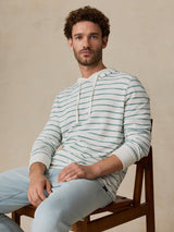 Sunwashed Slub Hoodie - White Biscayne Stripe