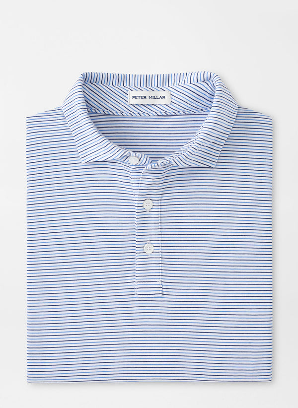 Crown Comfort Cotton Short Sleeve Polo Range Stripe - Oak Hall
