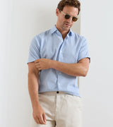 Coastal Stripe Cotton Lyocell Sport Shirt - Oak Hall