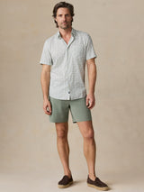 Faherty Short Sleeve Movement Monterey Shirt - Aspen Green Leaf