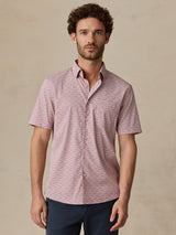 Faherty Short Sleeve Movement Monterey Shirt - Rose Palm Mosaic