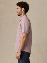 Faherty Short Sleeve Movement Monterey Shirt - Rose Palm Mosaic