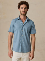 Faherty Short Sleeve Movement Monterey Shirt - Teal Grove Foliage