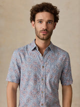 Faherty Short Sleeve Breeze Shirt - Antique Berry Floral