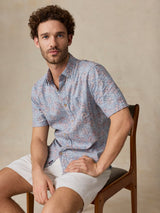 Faherty Short Sleeve Breeze Shirt - Antique Berry Floral