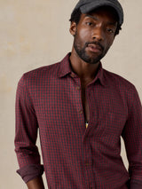 Faherty Coastline Knit Shirt - Holiday Red Gingham