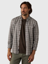 Faherty Coastline Knit Shirt - Grey Cloud Plaid