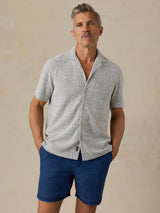 Faherty Short Sleeve Oasis Camp Shirt - Blue Island Medallion