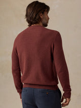 Faherty Jackson Crew Sweater - Sunset Red Heather