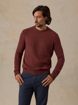 Faherty Jackson Crew Sweater - Sunset Red Heather