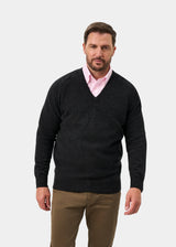 Hampshire Lambswool V-Neck Sweater - Charcoal