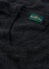 Hampshire Lambswool V-Neck Sweater - Charcoal