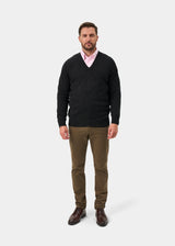 Hampshire Lambswool V-Neck Sweater - Charcoal