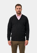Hampshire Lambswool V-Neck Sweater - Charcoal