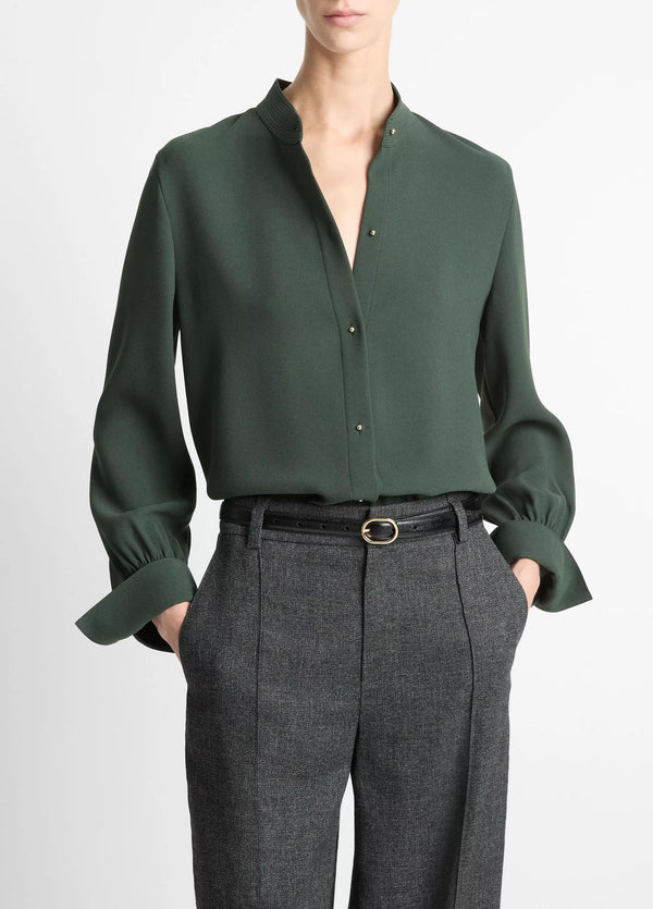 Metal Ball Button Long Sleeve Shirt