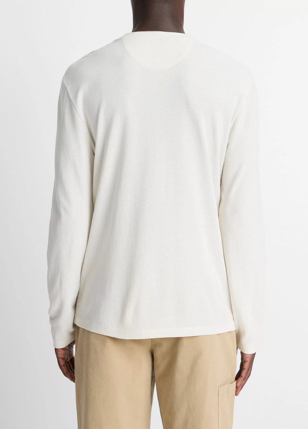 Microwaffle Dbl Collar Long Sleeve Crew