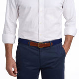 Navy Herringbone Belt