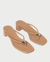 Odessa Heeled Mule W/ Hardware - Oak Hall