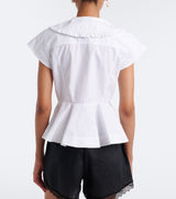 Blouse in Cotton Poplin - Bright White