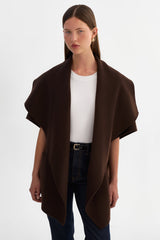 Penelope Double Face Wool Coat - Dark Brown