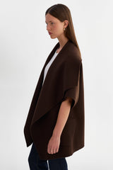 Penelope Double Face Wool Coat - Dark Brown