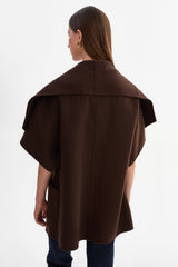 Penelope Double Face Wool Coat - Dark Brown